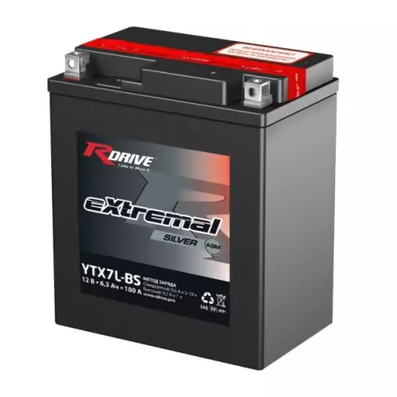 RDrive extremal SILVER 12V 6Ah (YTX7L-BS) AGM RDrive extremal SILVER 12V 6Ah (YTX7L-BS) AGM
